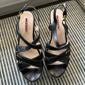 prada peep toe platform espadrille